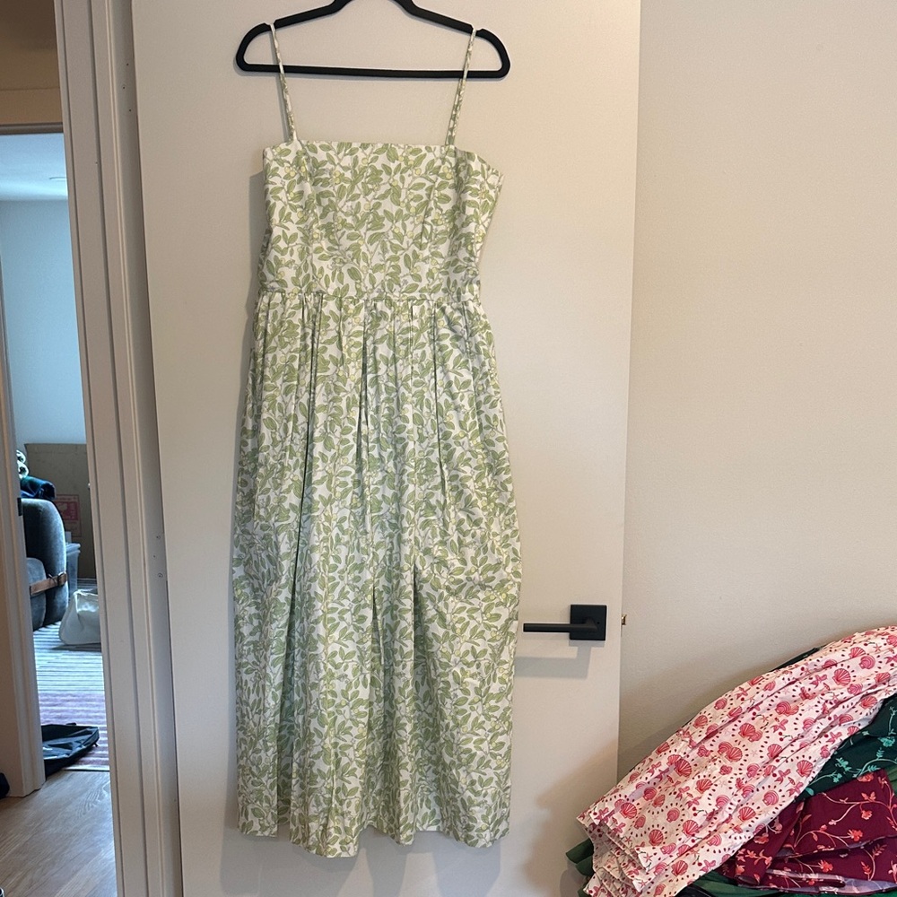 Green and White lemon Dress